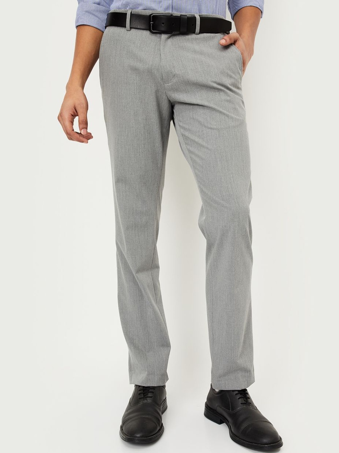 

max Men Regular Fit Trousers, Grey