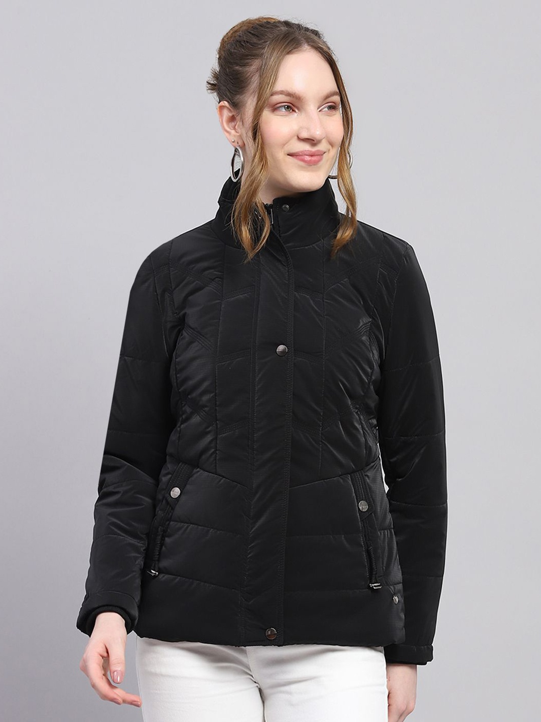 

Monte Carlo Women Floral Lightweight Outdoor Quilted Jacket, Black