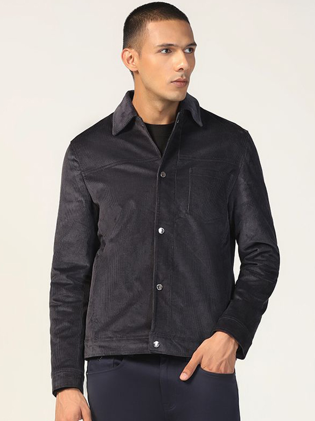 

Blackberrys Men Polyester Longline Tailored Jacket, Grey