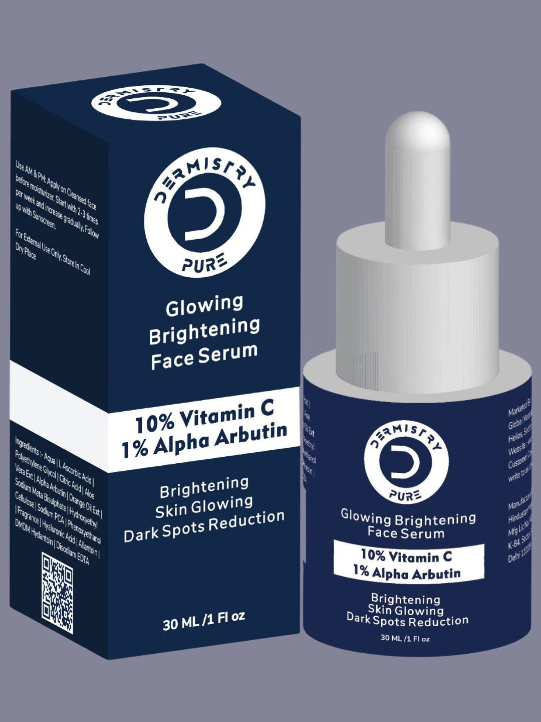 

DERMISTRY Pure 10% Vitamin C 1% Alpha Arbutin Dull Skin Brightening Serum- 30 ml, Yellow