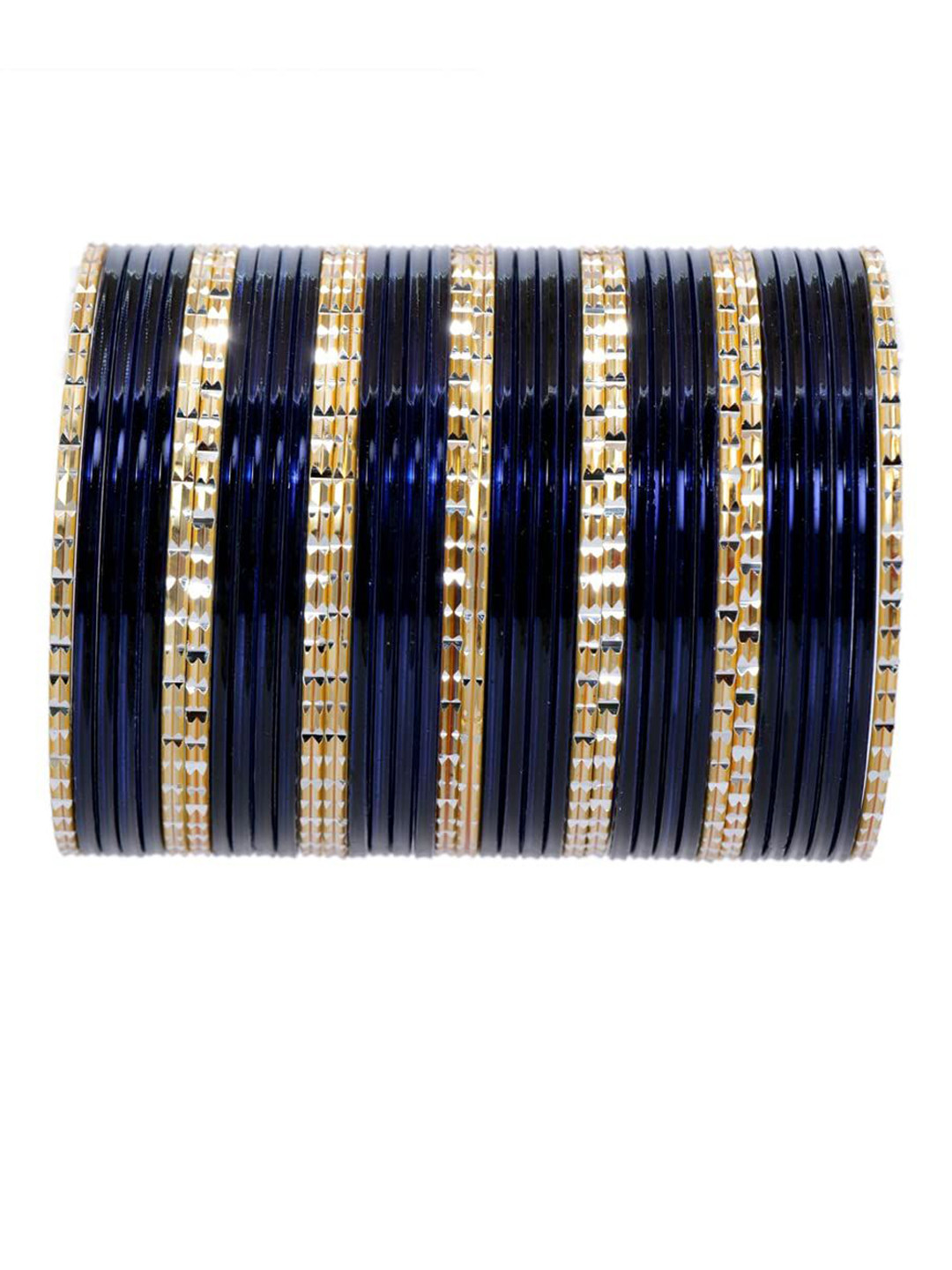 

Set of 24 Non-Precious Metal Base Metal with Zircon Gemstone Studded worked Bangle, Green