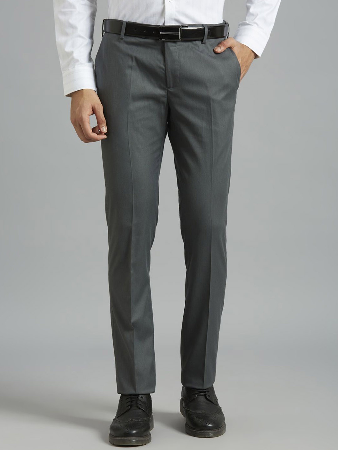 

Reid & Taylor Men Tailored Mid-Rise Regular Fit Formal Trouser, Grey