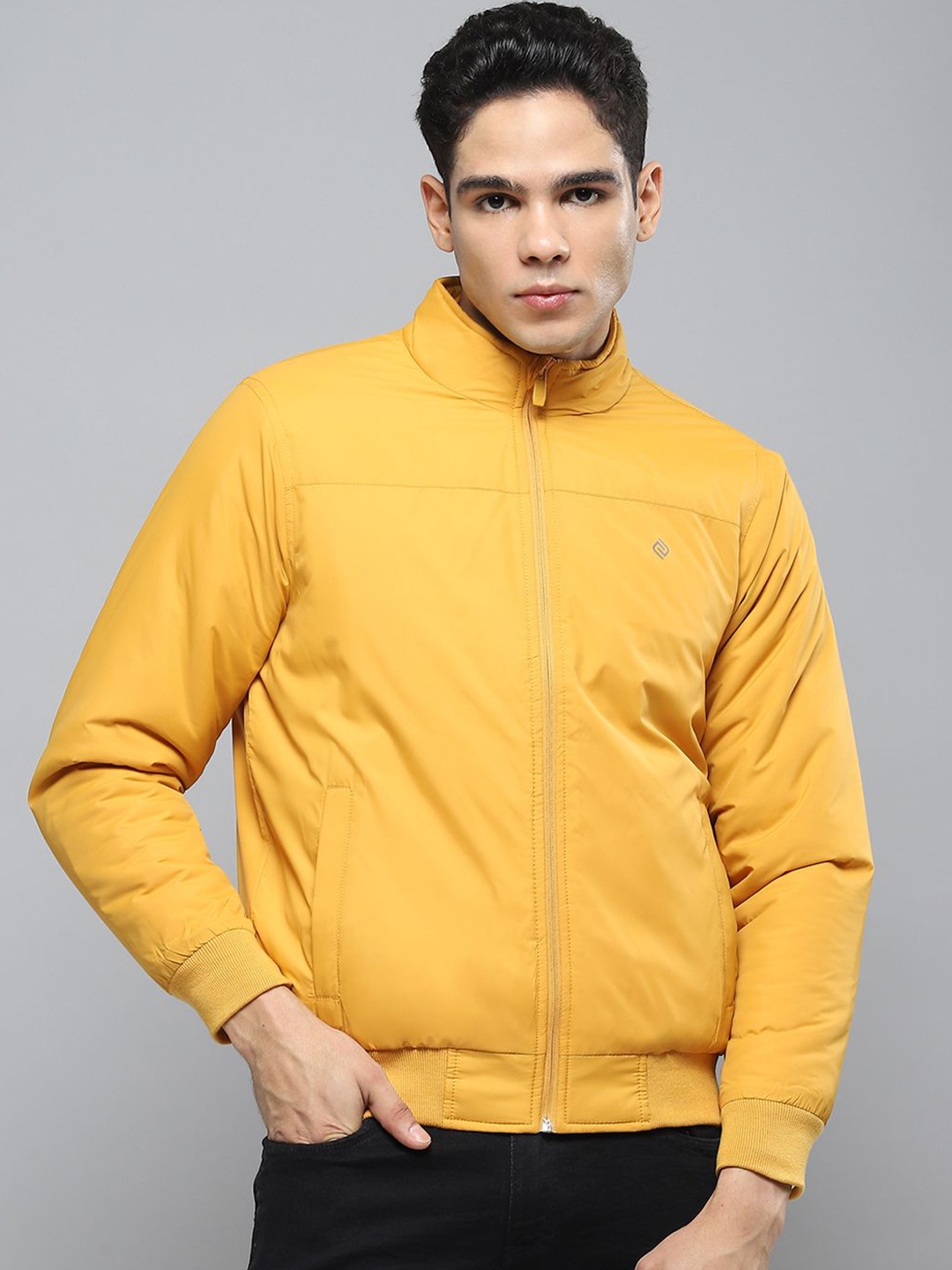 

Cloak & Decker Men Mock Collar Solid Casual Padded Jacket, Mustard