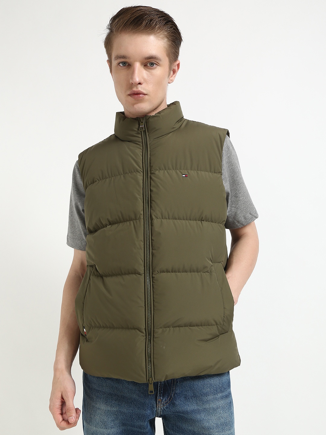 

Tommy Hilfiger Mock Collar Puffer jacket, Olive