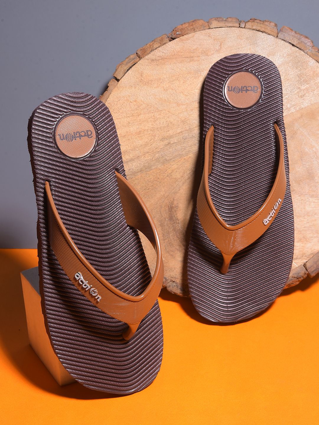 

Action Men Rubber Thong Flip-Flops, Brown