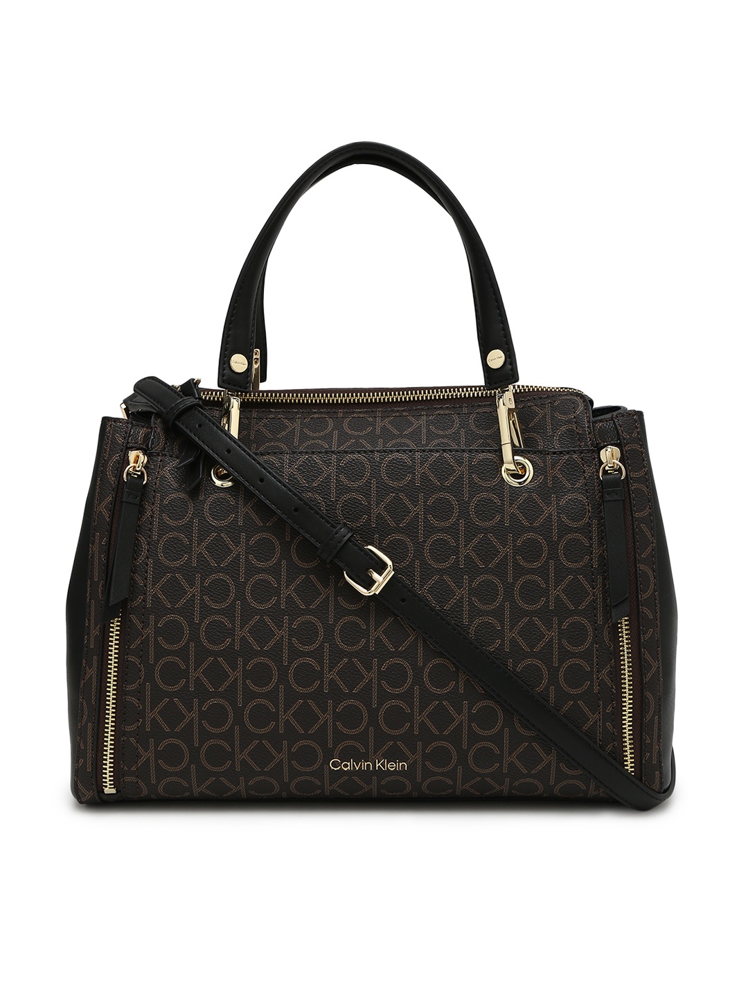 

Calvin Klein PU Structured Sling Bag with Tasselled, Brown