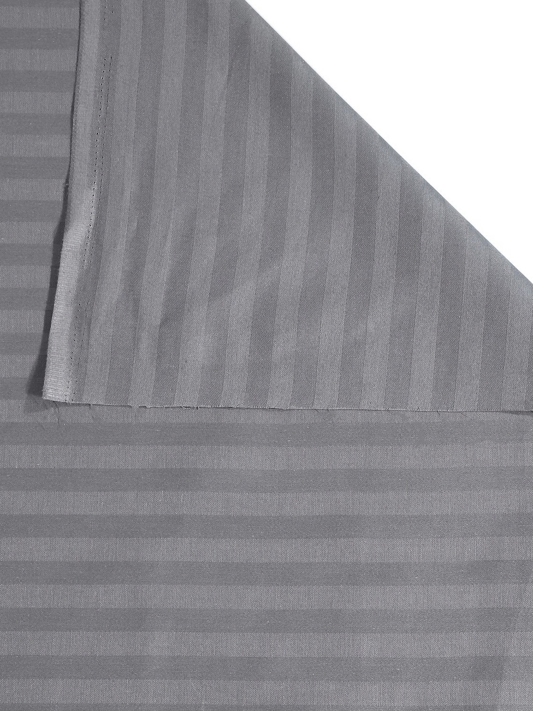 

MARK HOME Grey Striped Cotton 210 TC Single Bedsheet with 1 Pillow Cover-2.28 m x 1.37 m