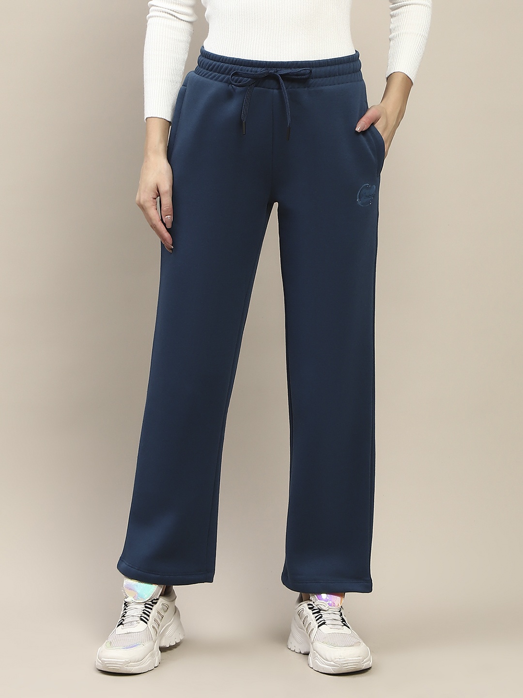 

Madame Women Mid Rise Track Pants, Blue