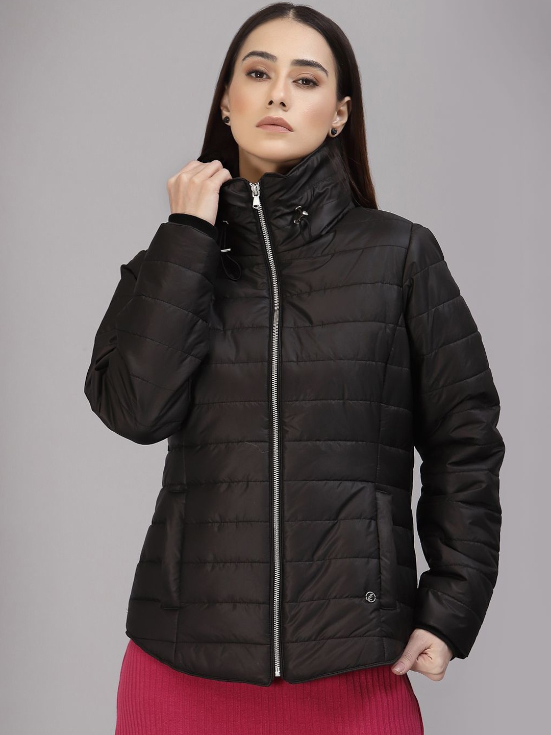 

Gipsy Women Mock Collar Padded Jacket, Black