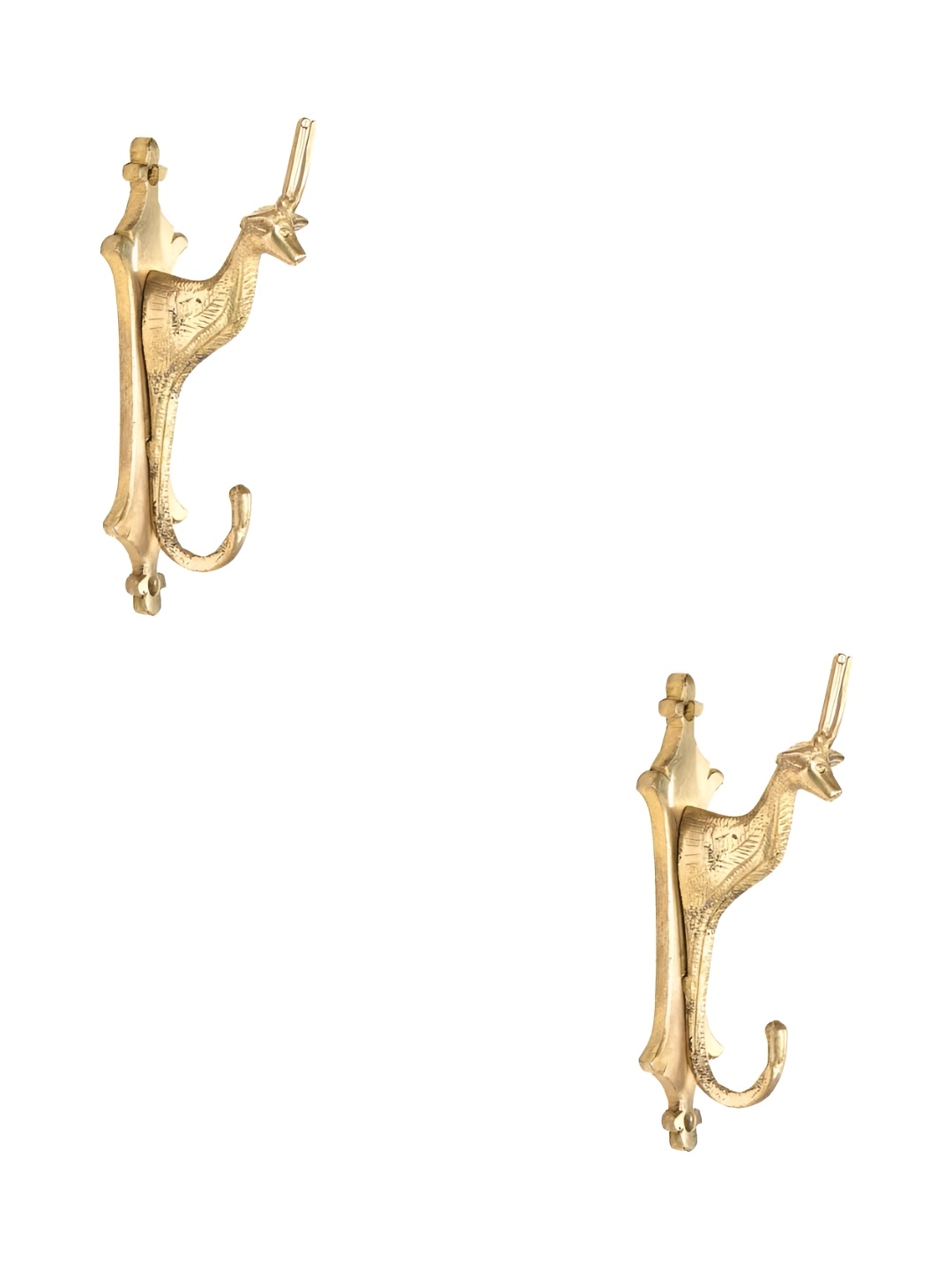 

IndianShelf Gold Toned 2 Pieces Giraffe Textured Wall Hooks