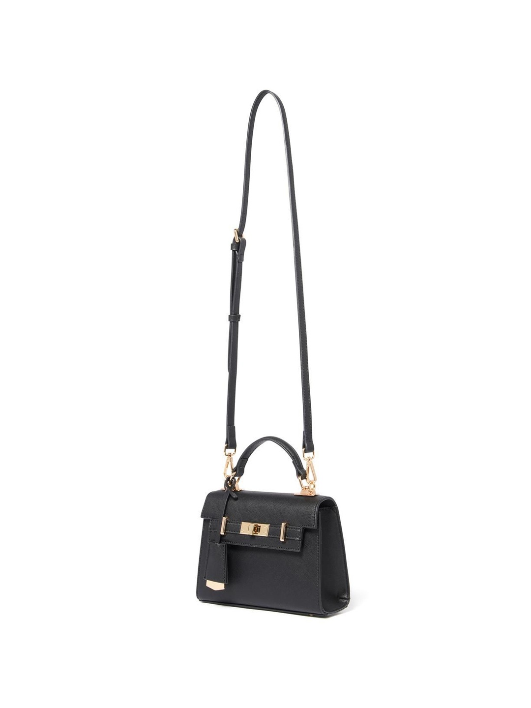 

Forever New Women Solid Structured Sling Bags, Black