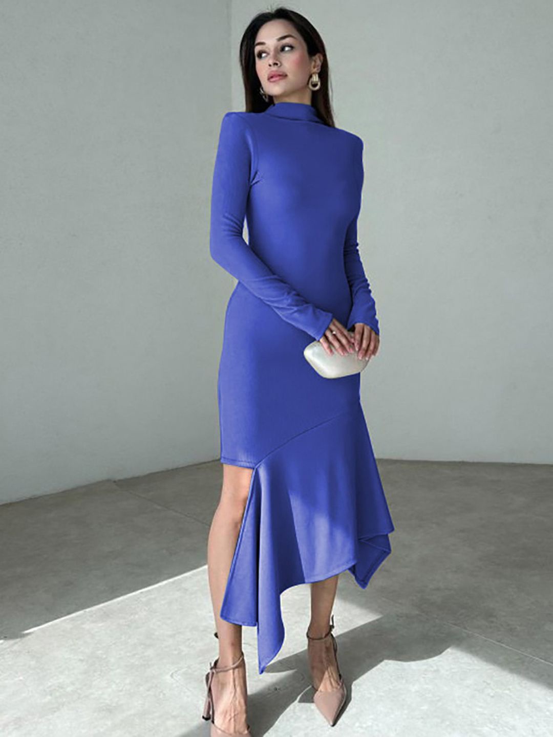 

StyleCast High Neck Bodycon Midi Dress, Blue