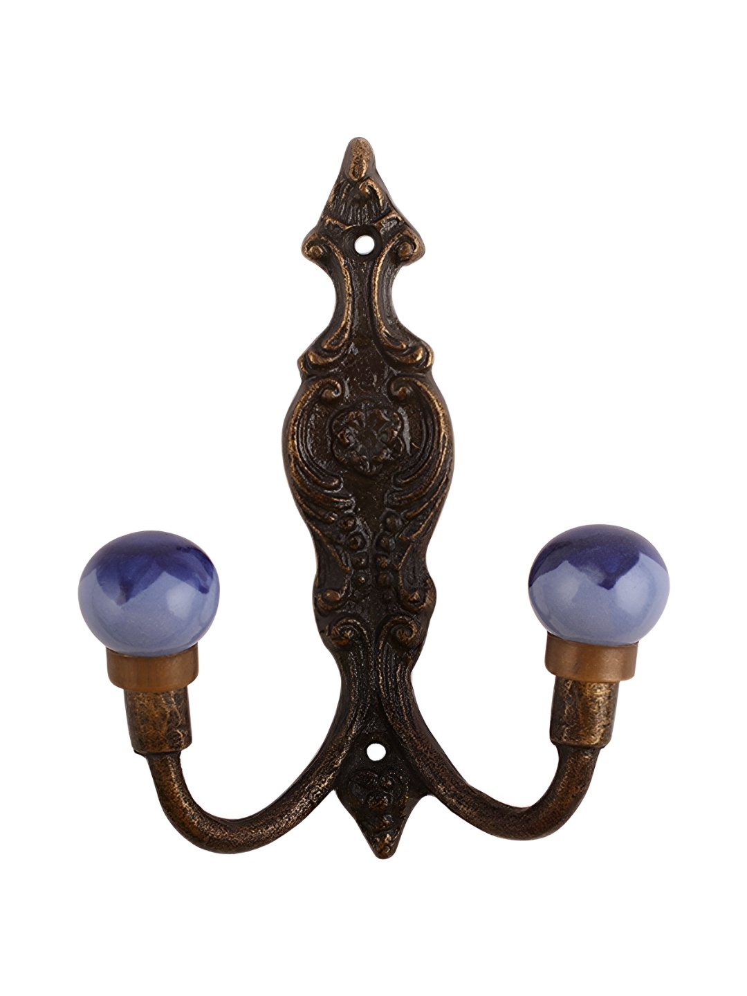 

IndianShelf Blue Ceramic Floral Wall Hooks