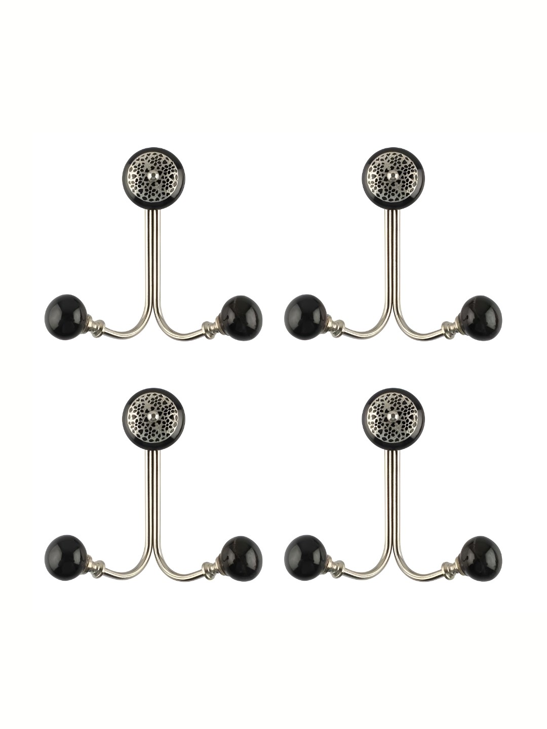 

IndianShelf Black 4 Pieces Ceramic Strewn Wall Hanger Key Holders