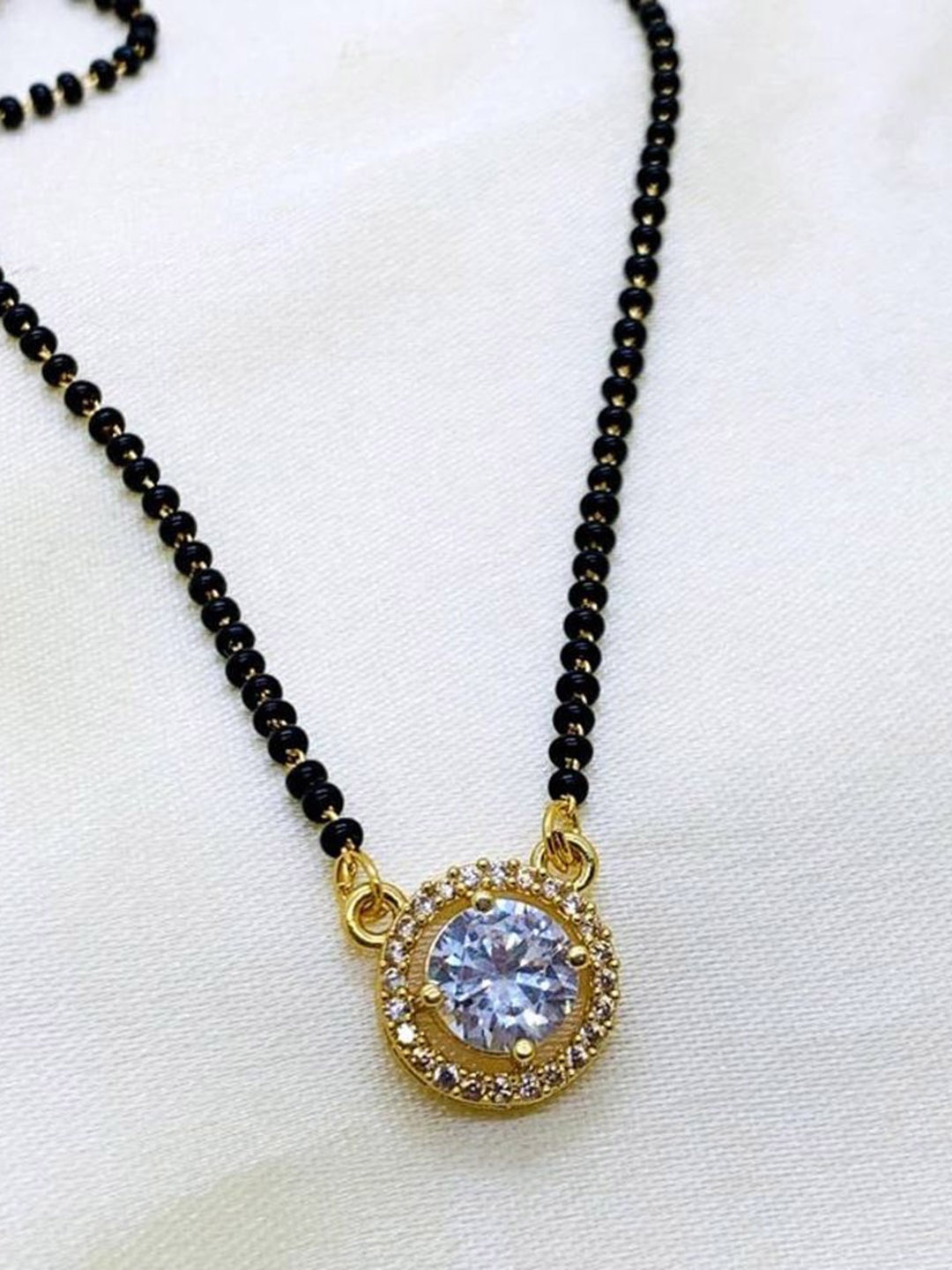 

Wynona Gold-Plated Artificial Beads Mangalsutra