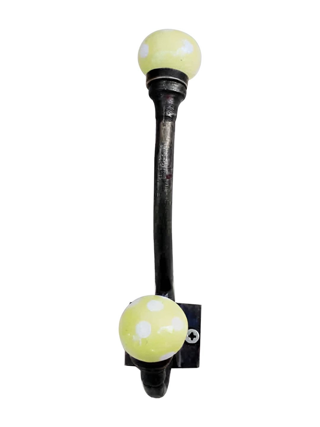 

IndianShelf Black & Yellow Dot Printed Ceramic Wall Hooks