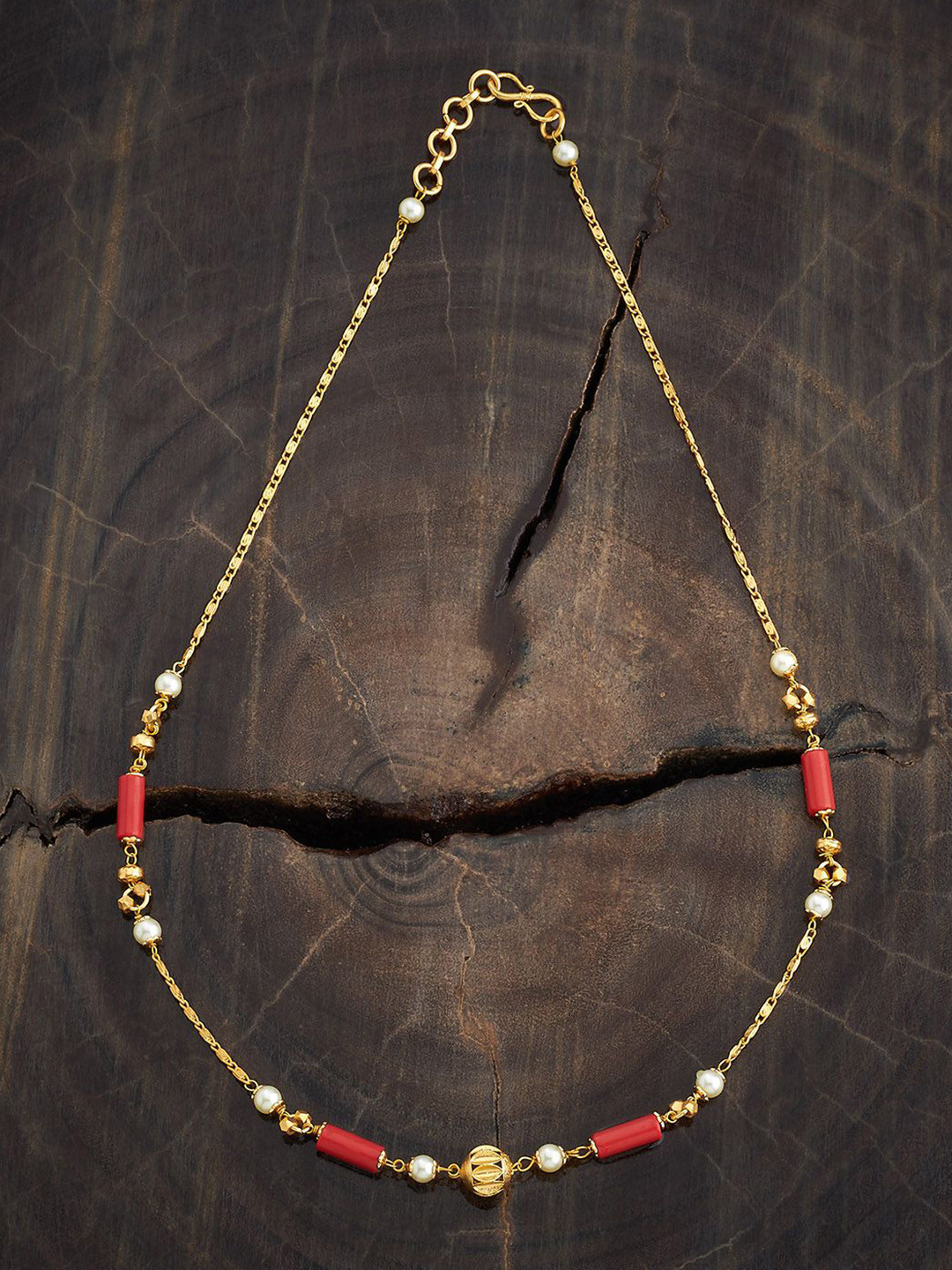 

Kushal's Fashion Jewellery Gold-Plated Beaded Antique Chain