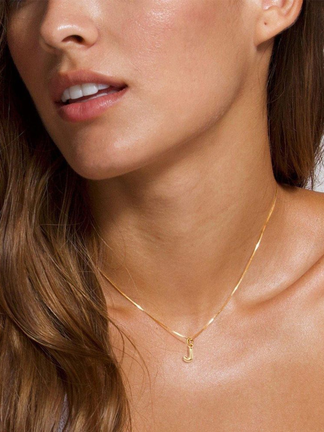 

StyleCast x Revolte Gold-Plated Alphabet J-Shaped Pendant With Chain