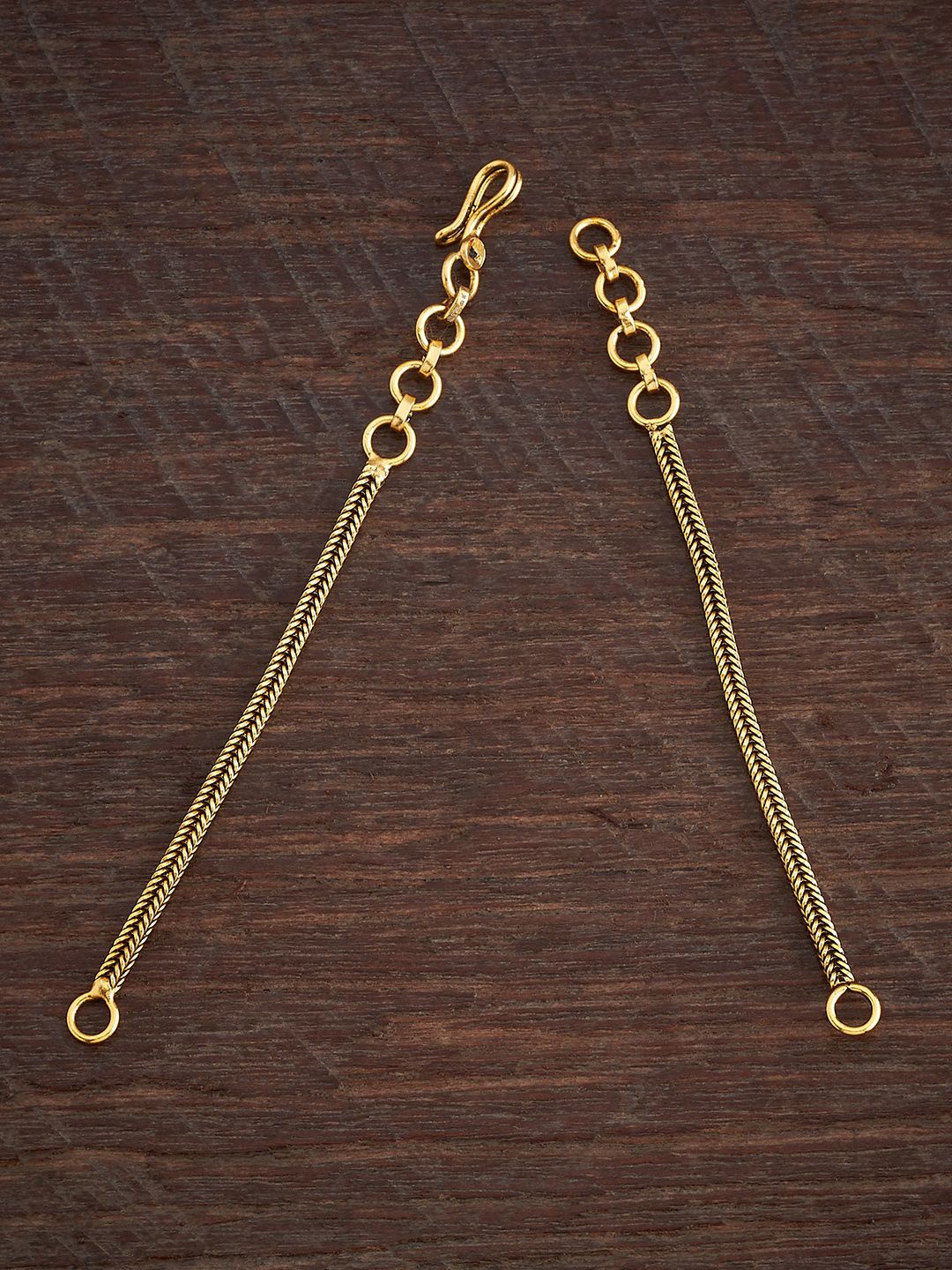 

Kushal's Fashion Jewellery 92.5 Pure Silver Gold-Plated Chain Extension