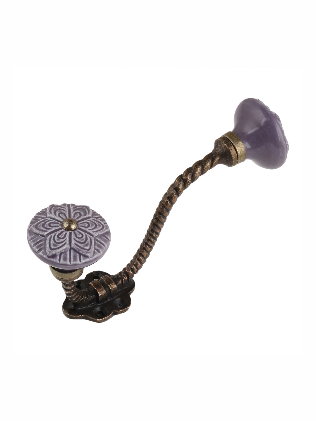 

IndianShelf Purple Ceramic Wheel Door Hangers Wall Hooks