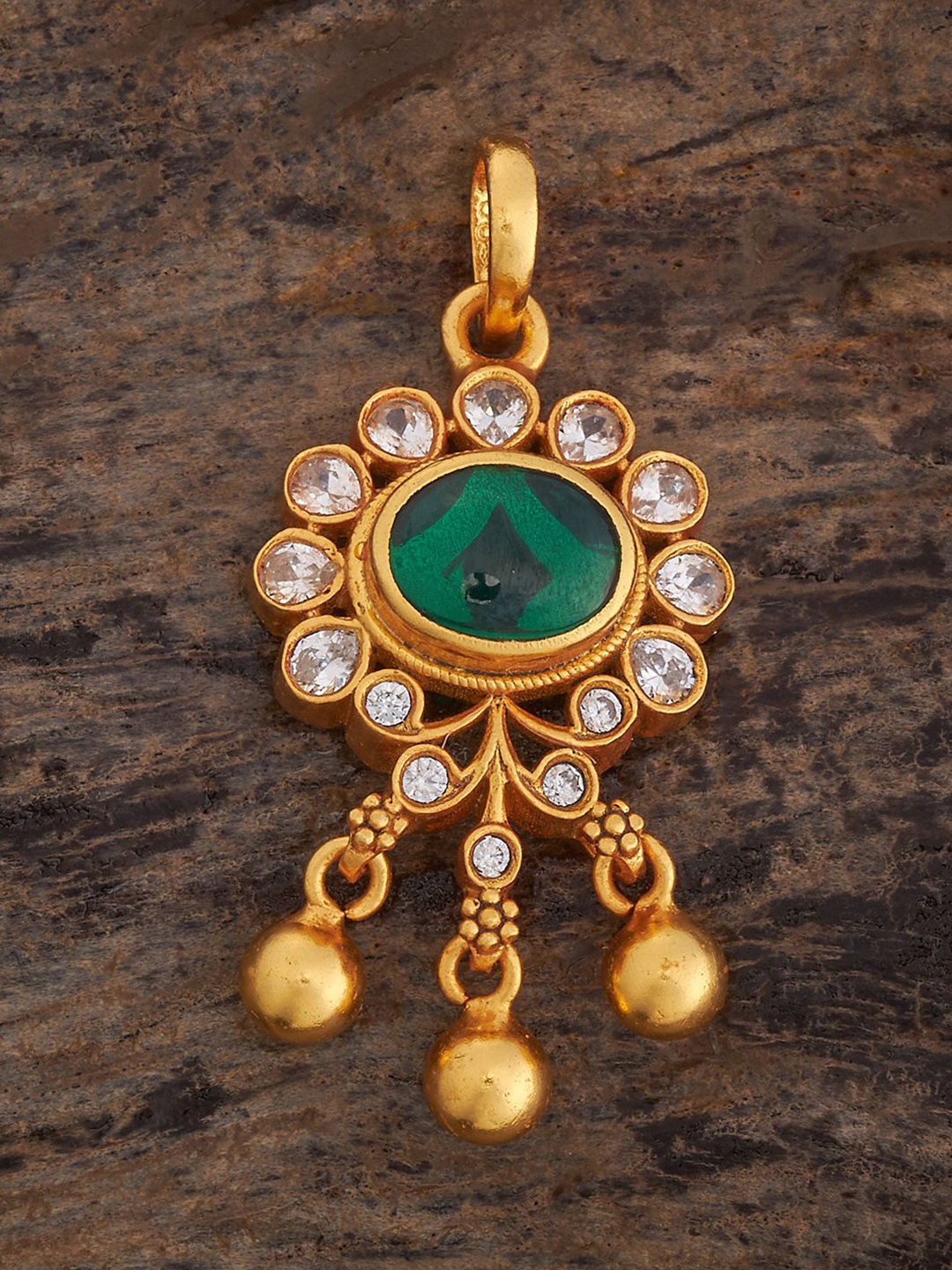 

Kushal's Fashion Jewellery 92.5 Pure Silver Gold-Plated Circular Pendants