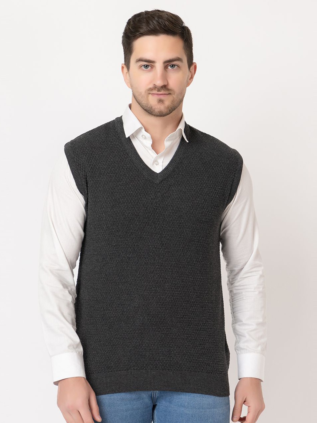 

BeriBlu Men Sweater Vest, Grey