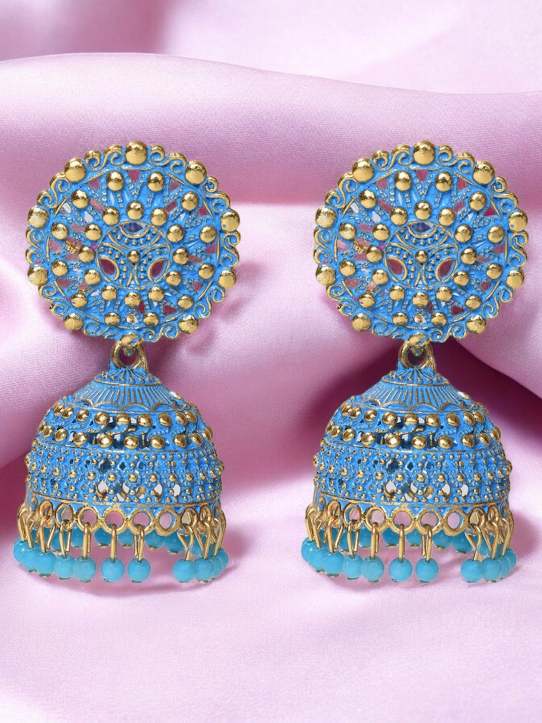 

Nilu's Collection Contemporary Jhumkas Earrings, Blue