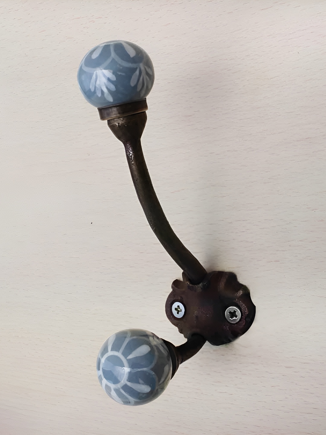 

IndianShelf Black & Blue Floral Printed Ceramic Wall Hooks