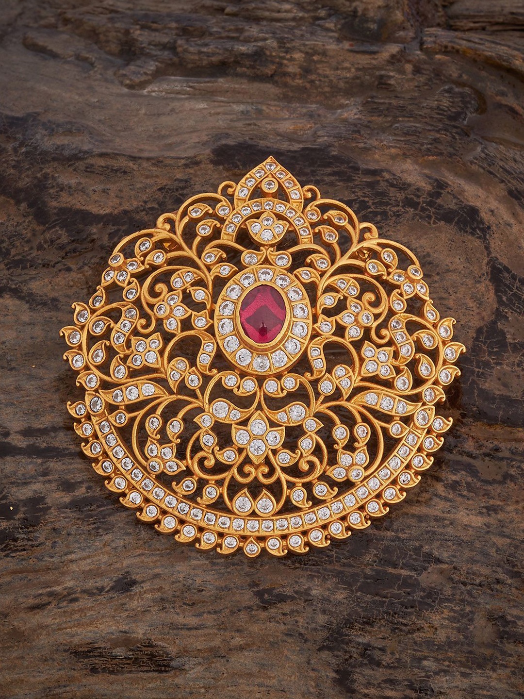 

Kushal's Fashion Jewellery 92.5 Pure Silver Gold-Plated Circular Pendants