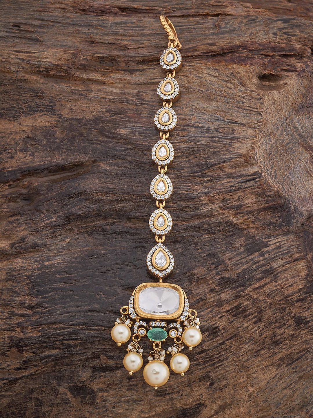 

Kushal's Fashion Jewellery Kundan Studded Maang Tikka, Gold