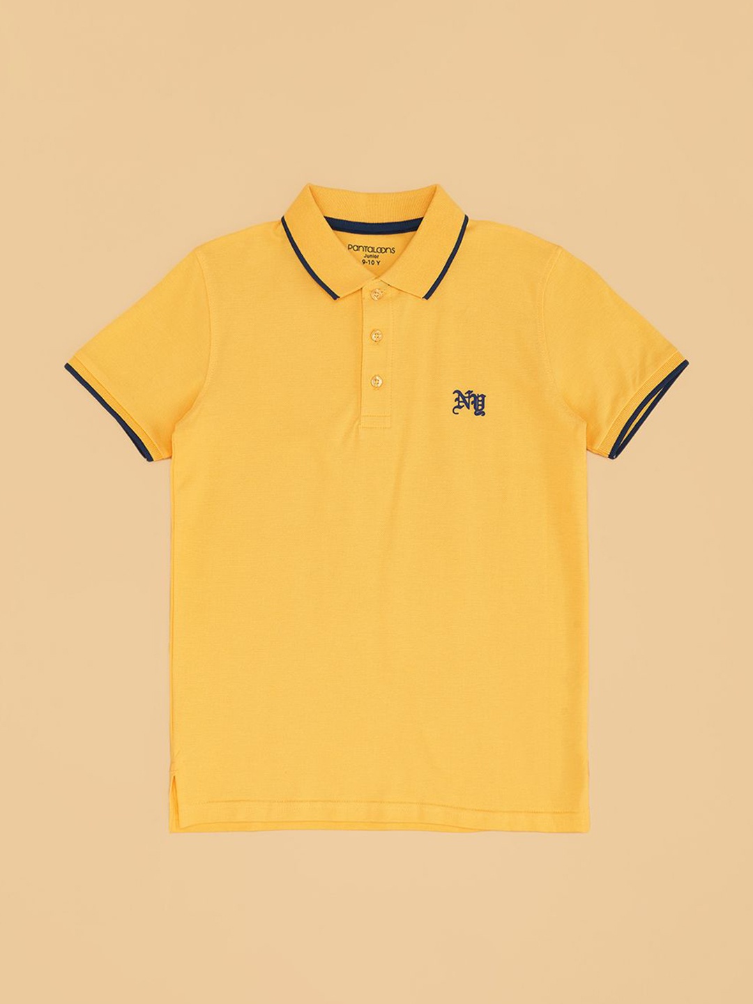 

Pantaloons Junior Boys Solid Polo Collar Cotton T-shirt, Yellow