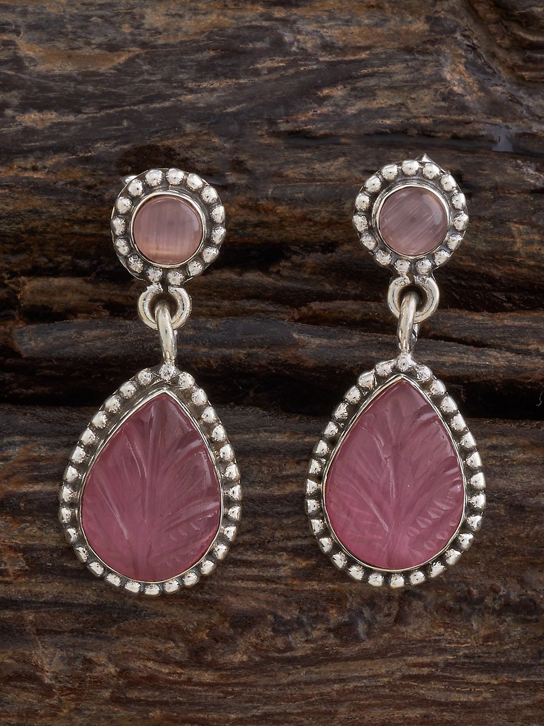 

Kushal's Fashion Jewellery Silver-Plated Stone Studded Contemporary Drop Earring