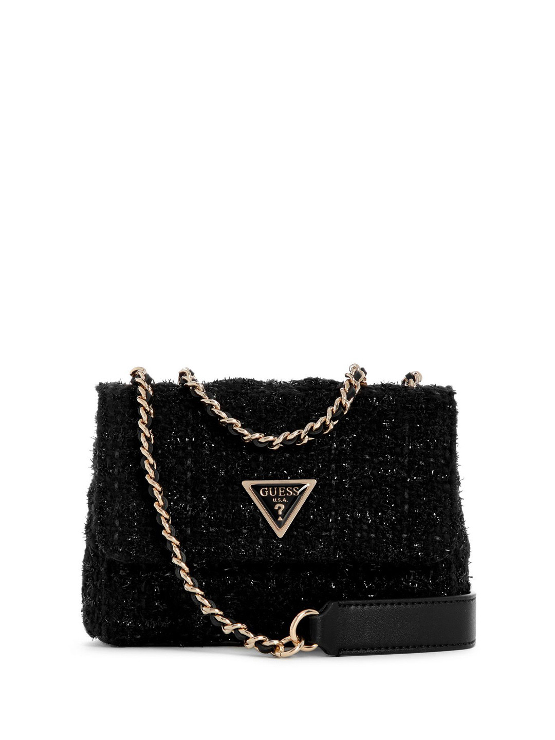 

GUESS Women Textured Structured Sling Bag, Black