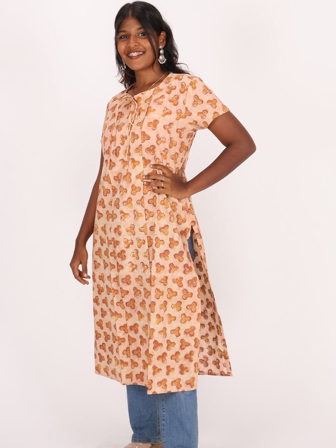 

Avishya Printed Pure Cotton Kurta, Peach