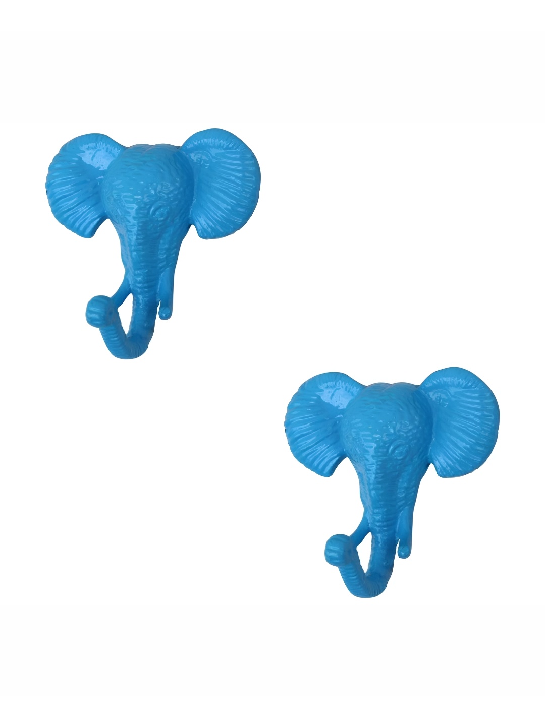

IndianShelf Turquoise Blue 2 Pieces Elephant Iron Wall Hooks