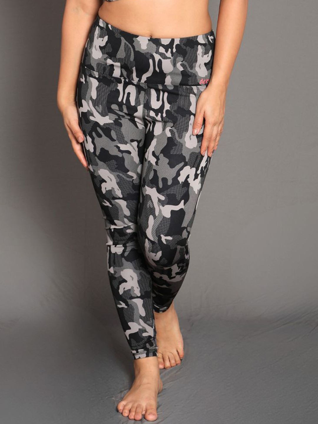 

Deevaz Women Camouflage Printed Comfort & Snug Fit Active Ankle-Length GymTights, Grey
