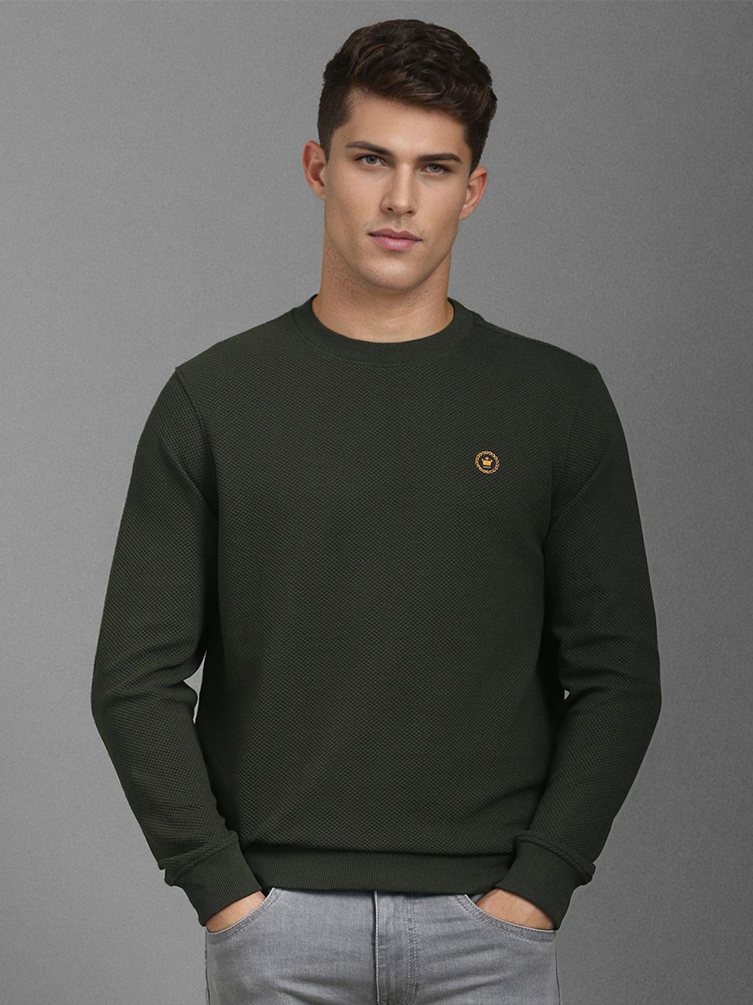 

Louis Philippe Men Long Sleeves Sweatshirt, Green