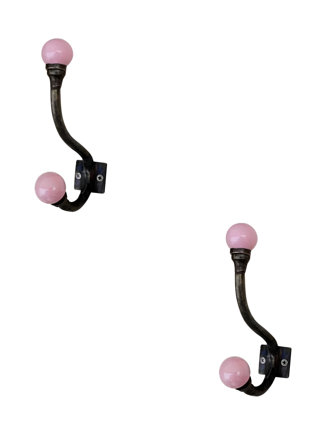 

IndianShelf Black & Pink 2 Pieces Ceramic Wall Hooks