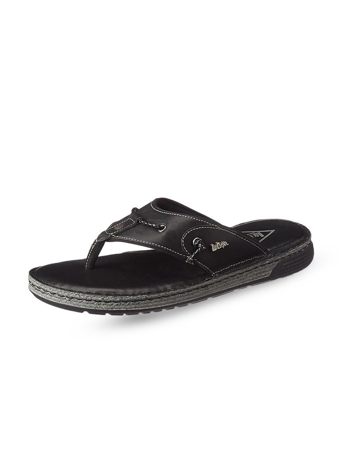 

Lee Cooper Men Leather Comfort Sandals, Black