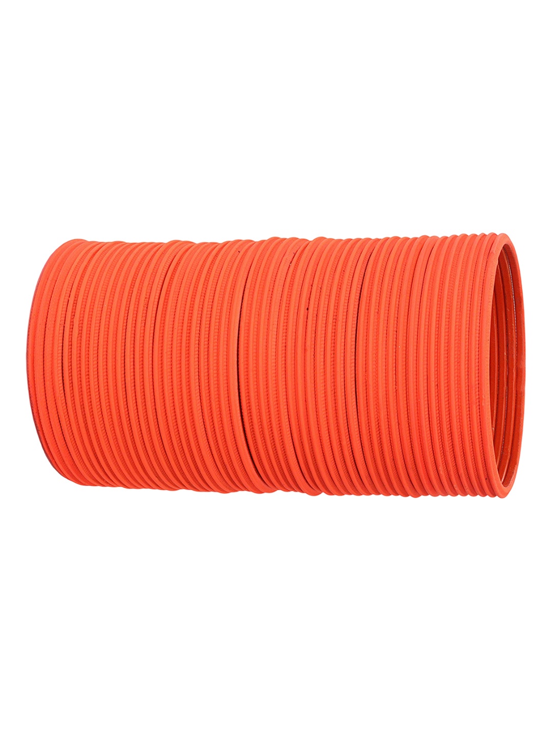 

ZULKA Set of 48 Simple Matte Finish Plain Metal Bangles, Orange