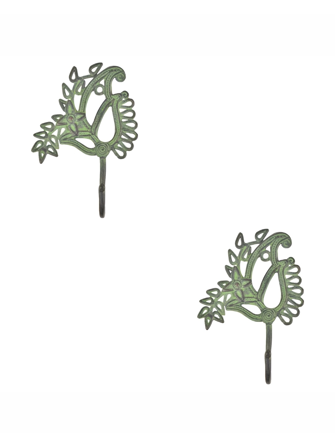 

IndianShelf Black 2 Pieces Parsley Leaf Wall Hooks