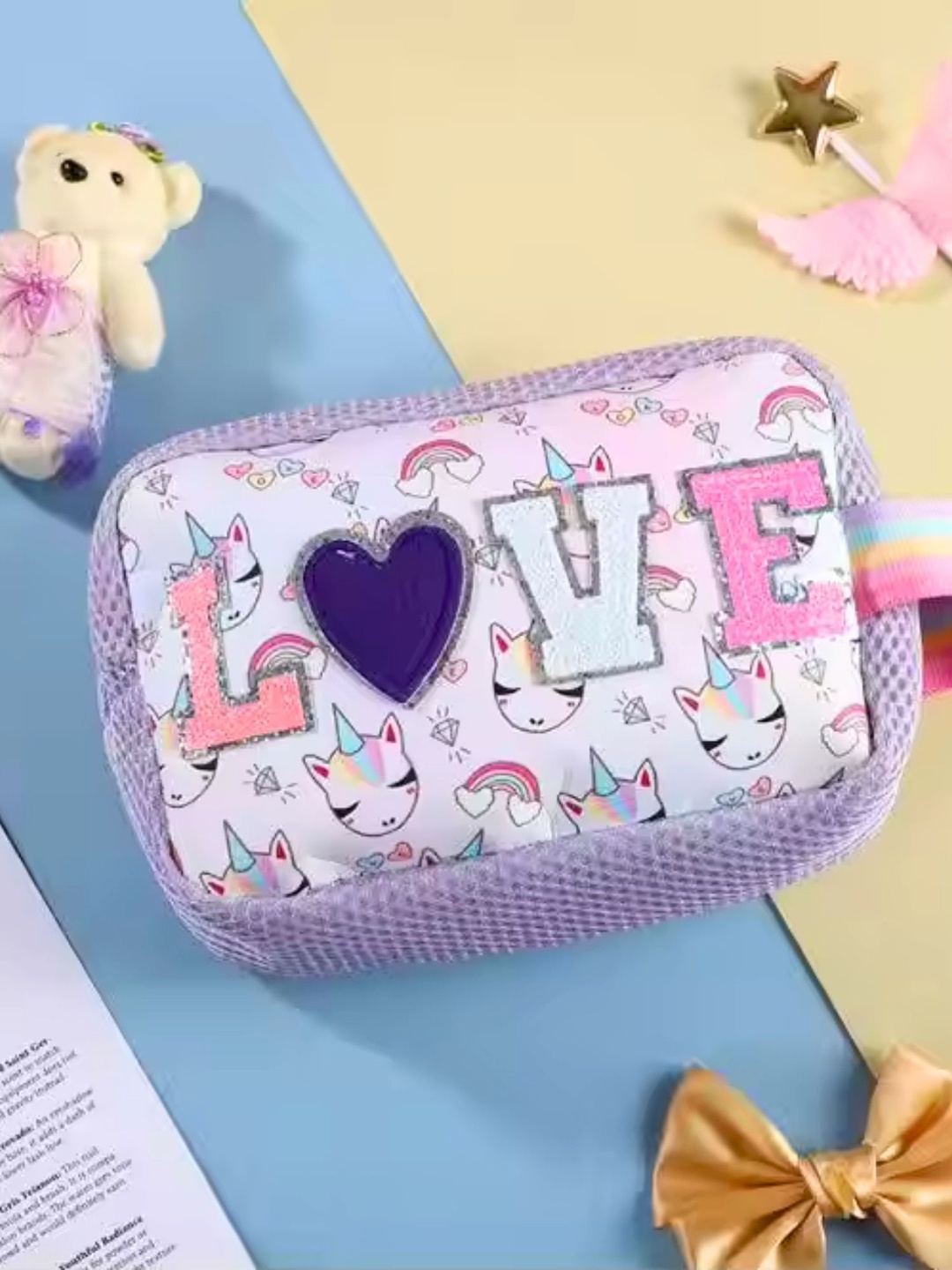 

Tinker Squad Girls Graphic Printed Makeup Pouch, Lavender