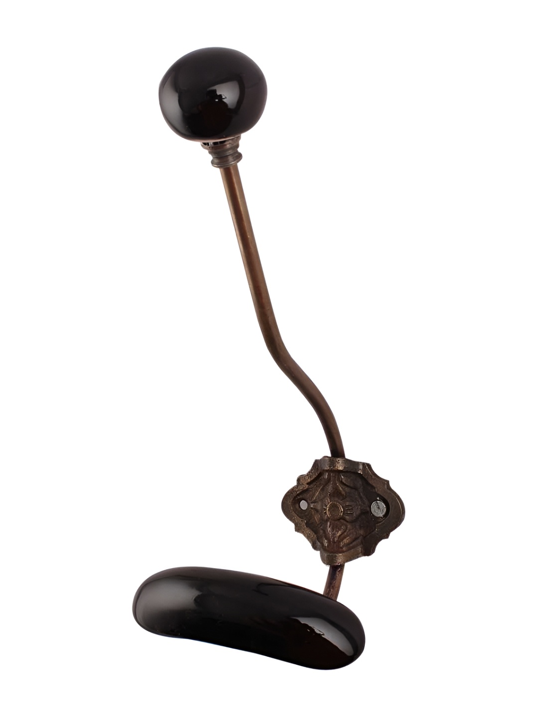 

IndianShelf Black and Bronze Ceramic Wall Hook