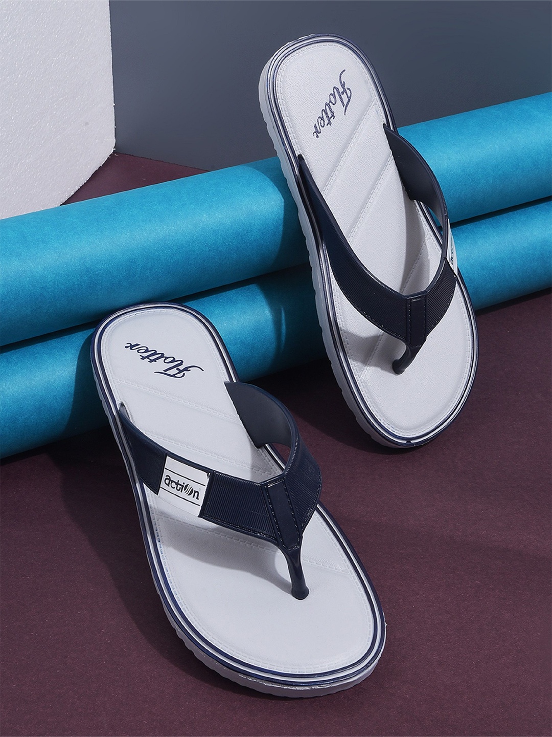 

Action Men Rubber Thong Flip-Flops, Grey