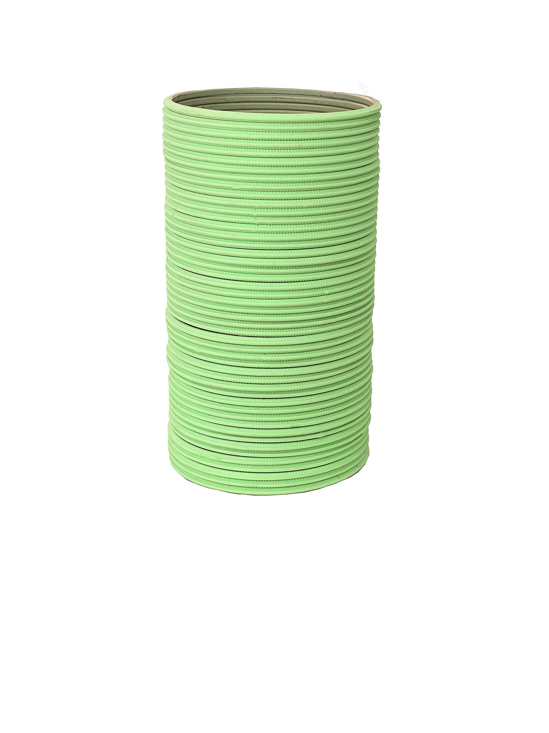 

ZULKA Set of 48 Matte Finish Plain Metal Bangles, Lime green