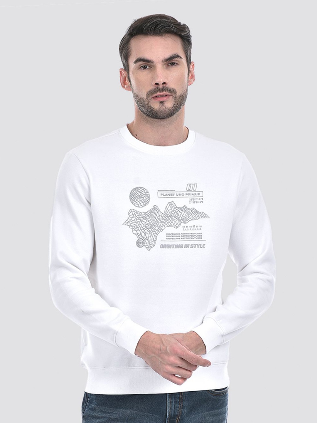 

Numero Uno Men Printed Sweatshirt, White