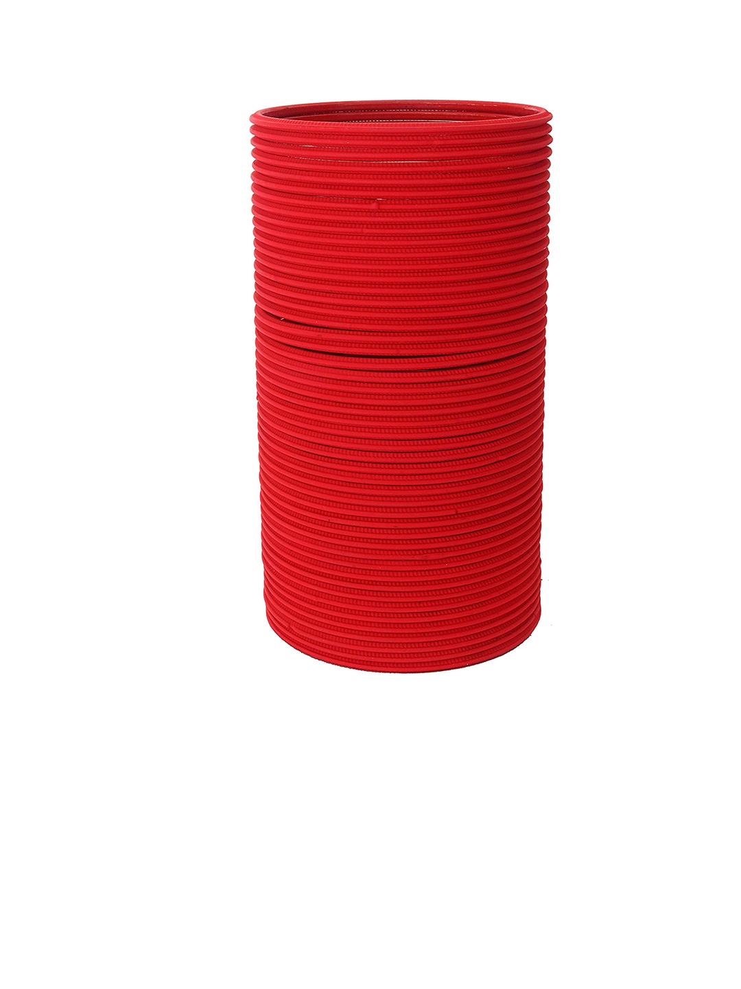 

Set of 48 Solid Matte Finish Plain Metal Bangles, Red