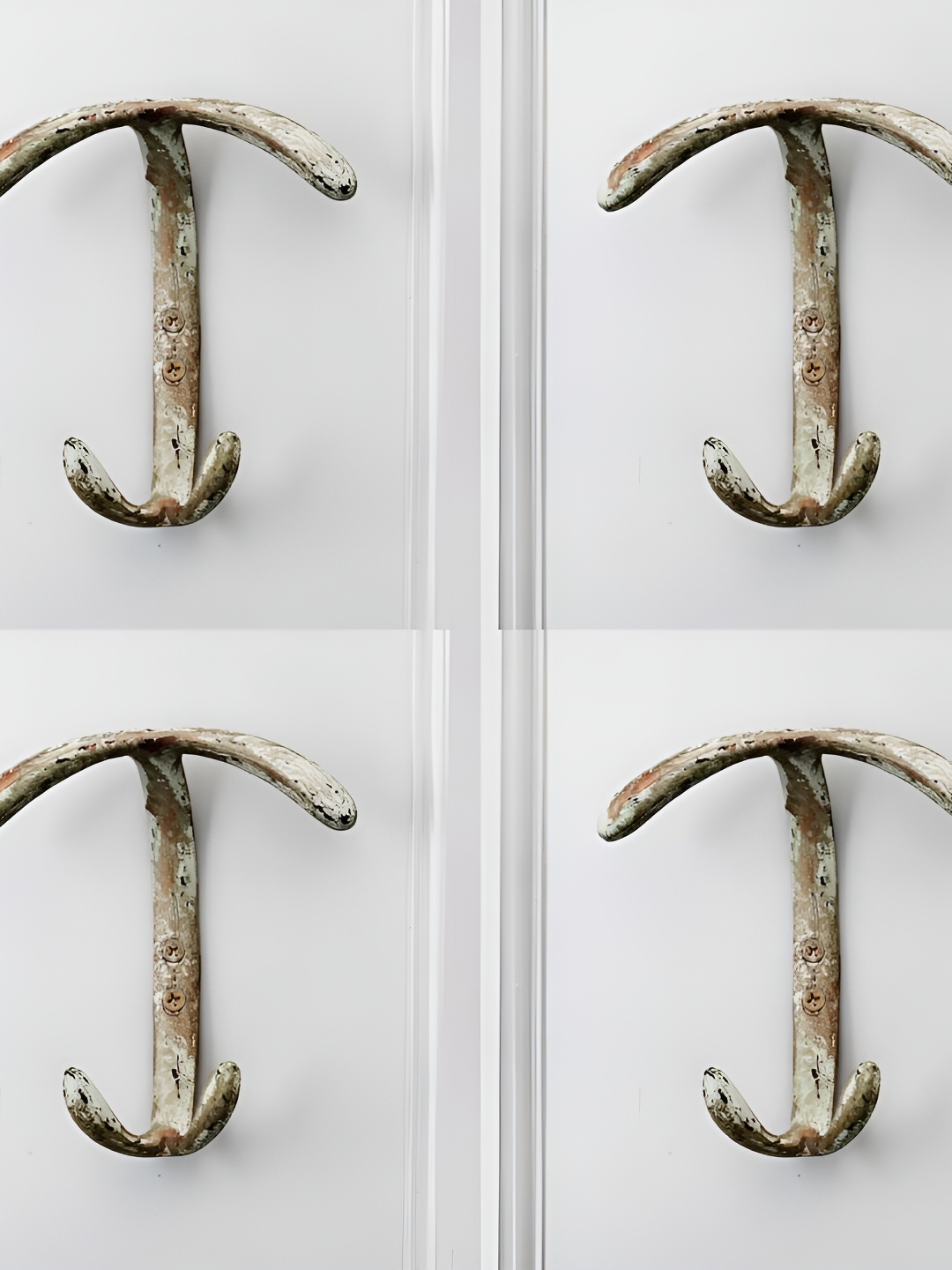 

IndianShelf Bronze 4 Piece Iron Double Loop Key Hooks Key Holders