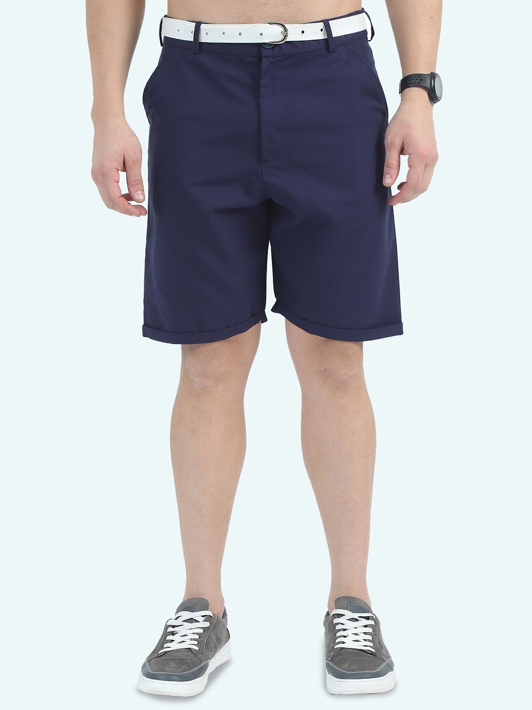 

ECOLINE Clothing Men Mid-Rise Antimicrobial Shorts, Navy blue