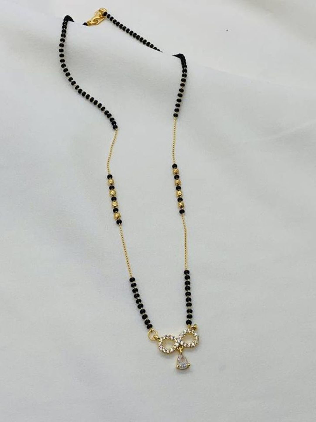 

Wynona Gold-Plated Artificial Stones and Beads Mangalsutra